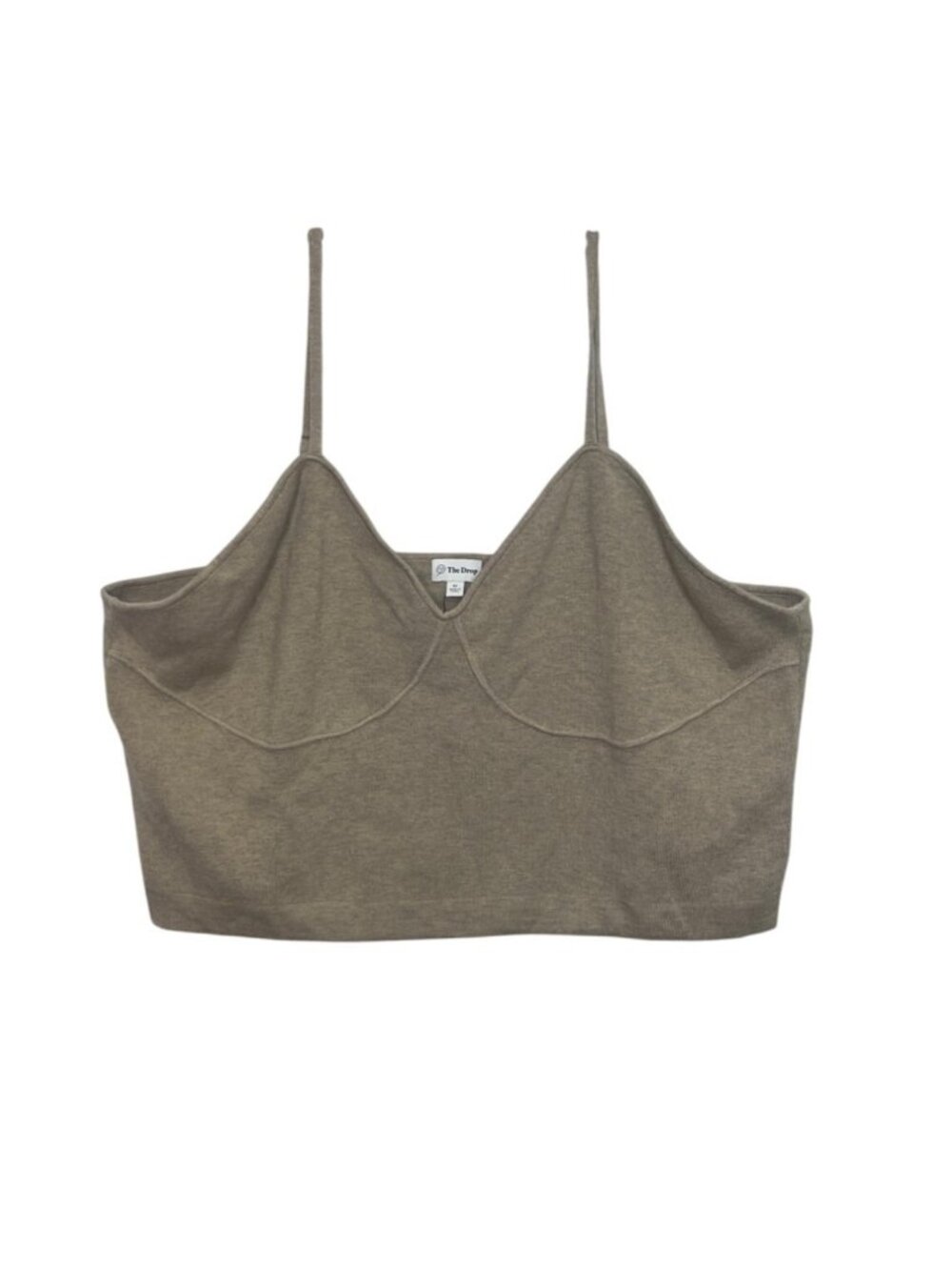 The Drop Catalina Bralette Knit Crop Top Womens 5x Heather Sand New